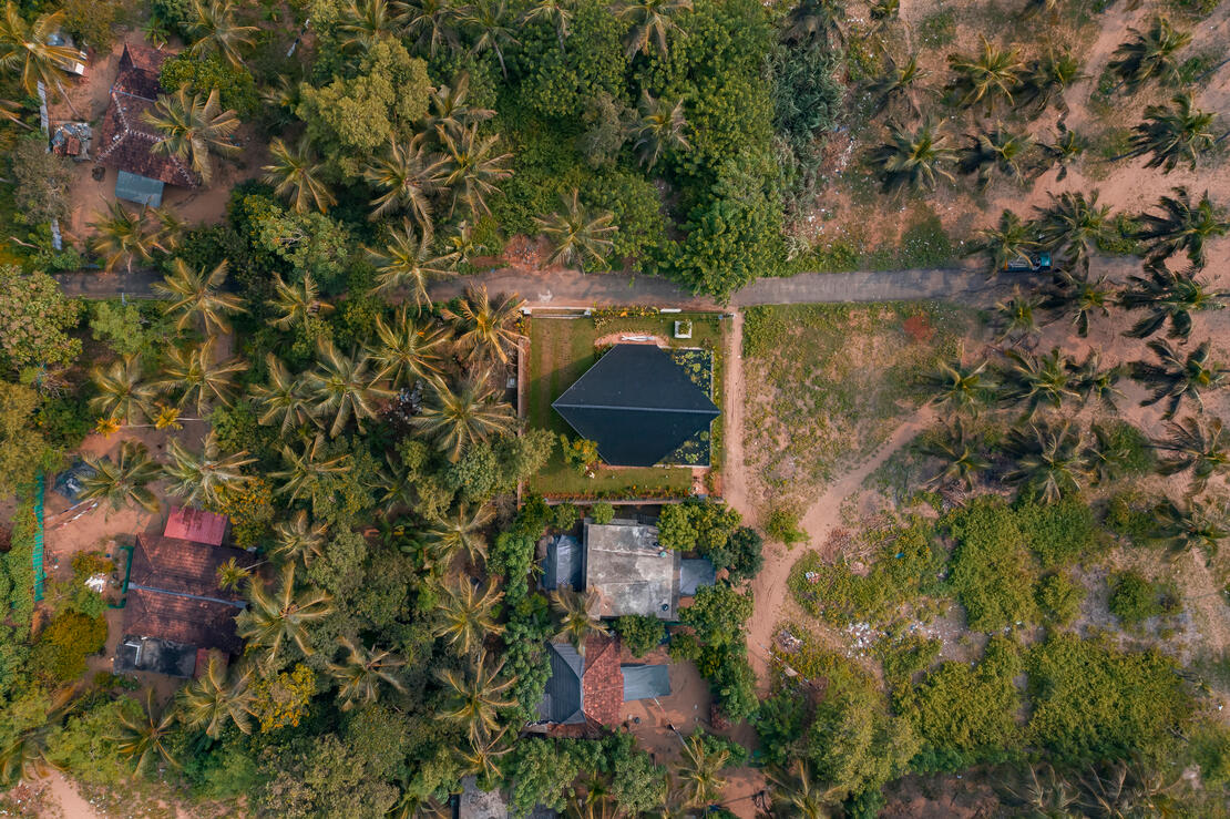 Nearby road and the surrounding residences