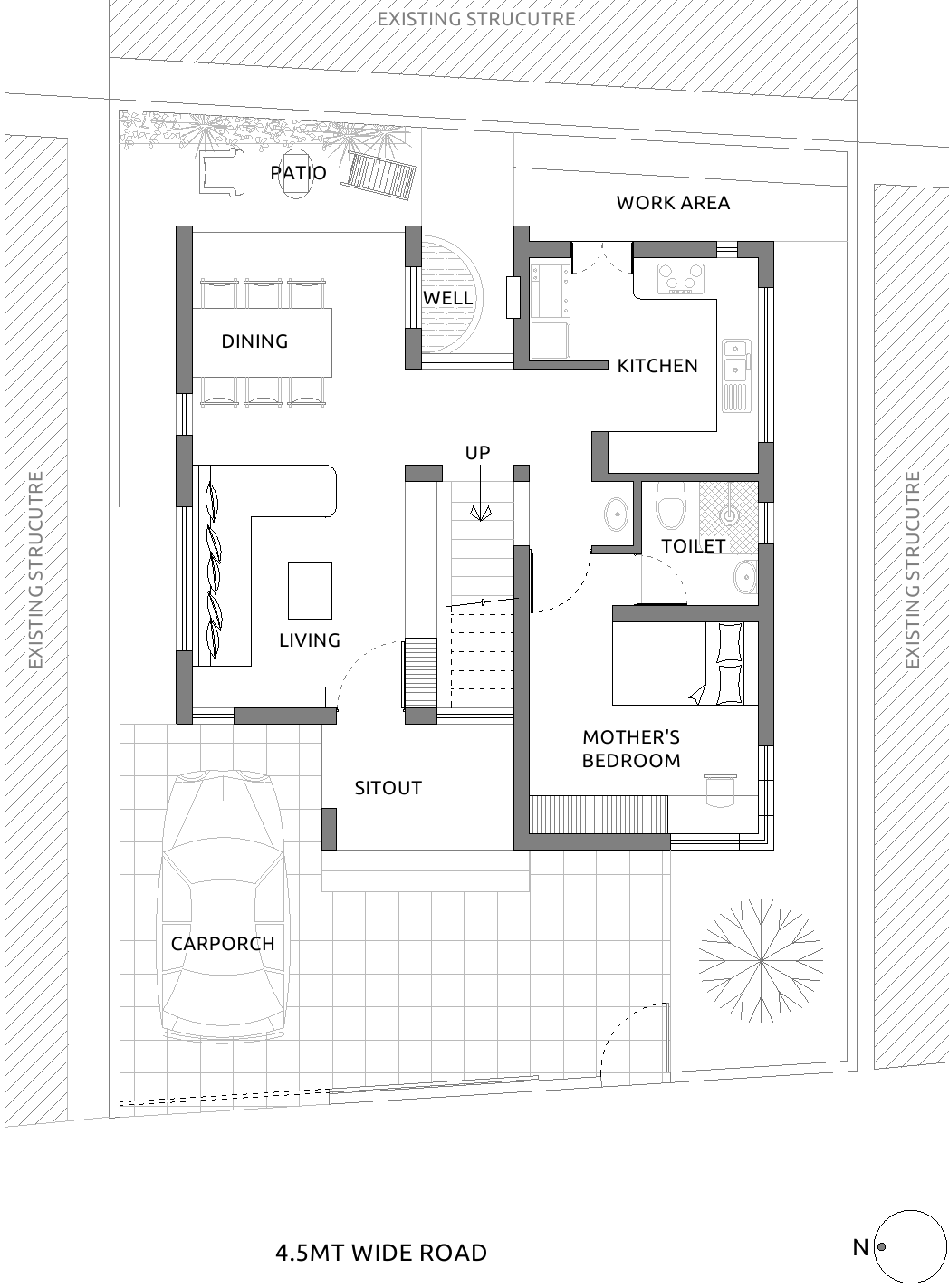 Ground Floor Plan for Slit House